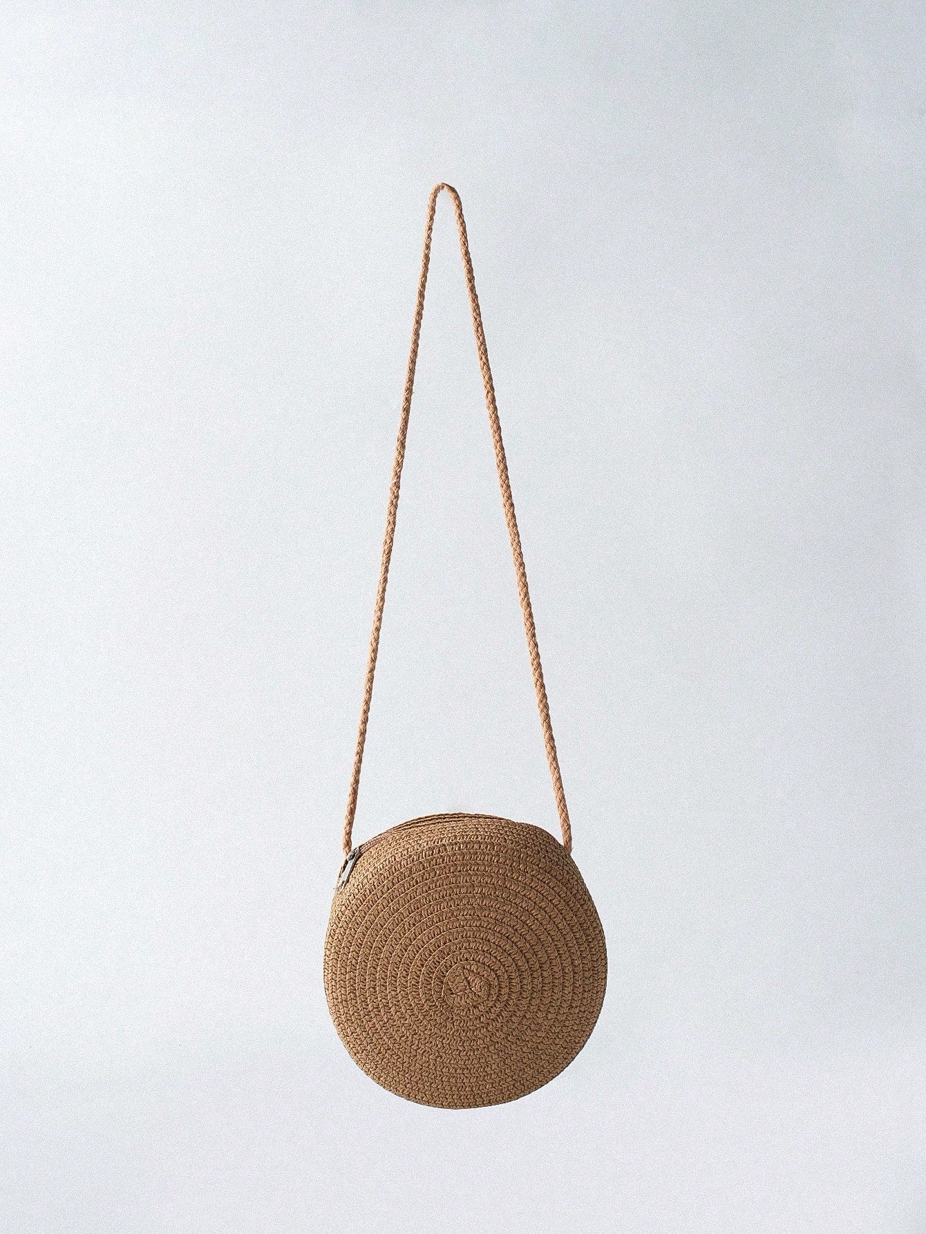 Tropiscape Mini Minimalist Straw Bag Simple Round Straw Bag,Mini Woven Crossbody Bag,Women's Summer Purse (6.3 X 6.3) Inch Mini Round Straw Woven Crossbody Bag,Fashion Braided Circle Purse,Summer Bag