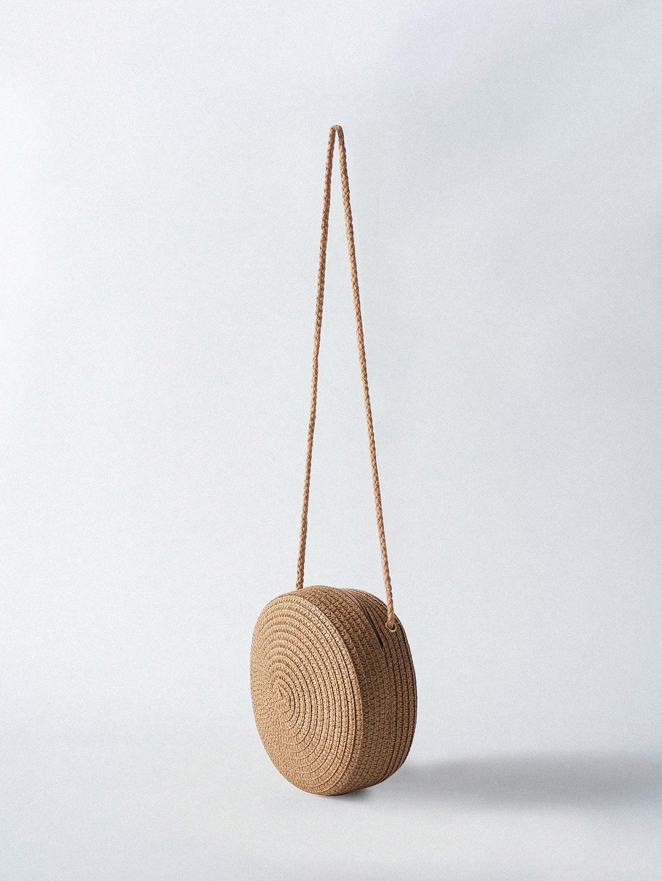 Tropiscape Mini Minimalist Straw Bag Simple Round Straw Bag,Mini Woven Crossbody Bag,Women's Summer Purse (6.3 X 6.3) Inch Mini Round Straw Woven Crossbody Bag,Fashion Braided Circle Purse,Summer Bag