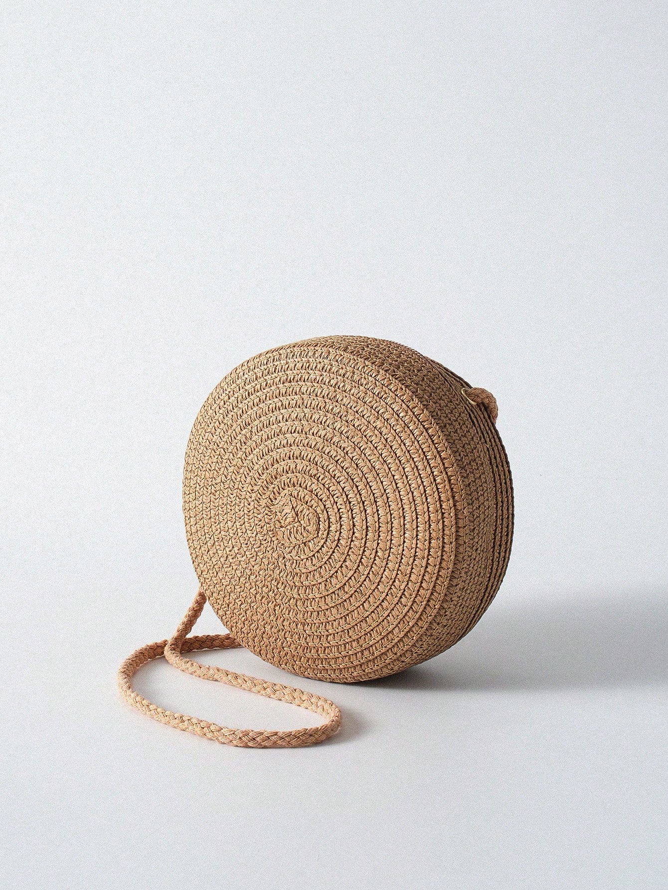 Tropiscape Mini Minimalist Straw Bag Simple Round Straw Bag,Mini Woven Crossbody Bag,Women's Summer Purse (6.3 X 6.3) Inch Mini Round Straw Woven Crossbody Bag,Fashion Braided Circle Purse,Summer Bag