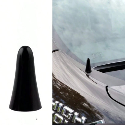 TRTY 1pc 1.57inch Aluminum Alloy Car Roof Short Antenna And 2 Universal Screw Adapters, Car Conical Short Antenna, Antenna Top Cover Modification Accessory, Avoid Roof Rack Obstruction- High Conducti