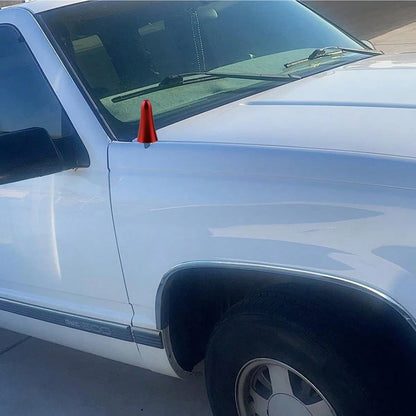 TRTY 1pc 1.57inch Aluminum Alloy Car Roof Short Antenna And 2 Universal Screw Adapters, Car Conical Short Antenna, Antenna Top Cover Modification Accessory, Avoid Roof Rack Obstruction- High Conducti