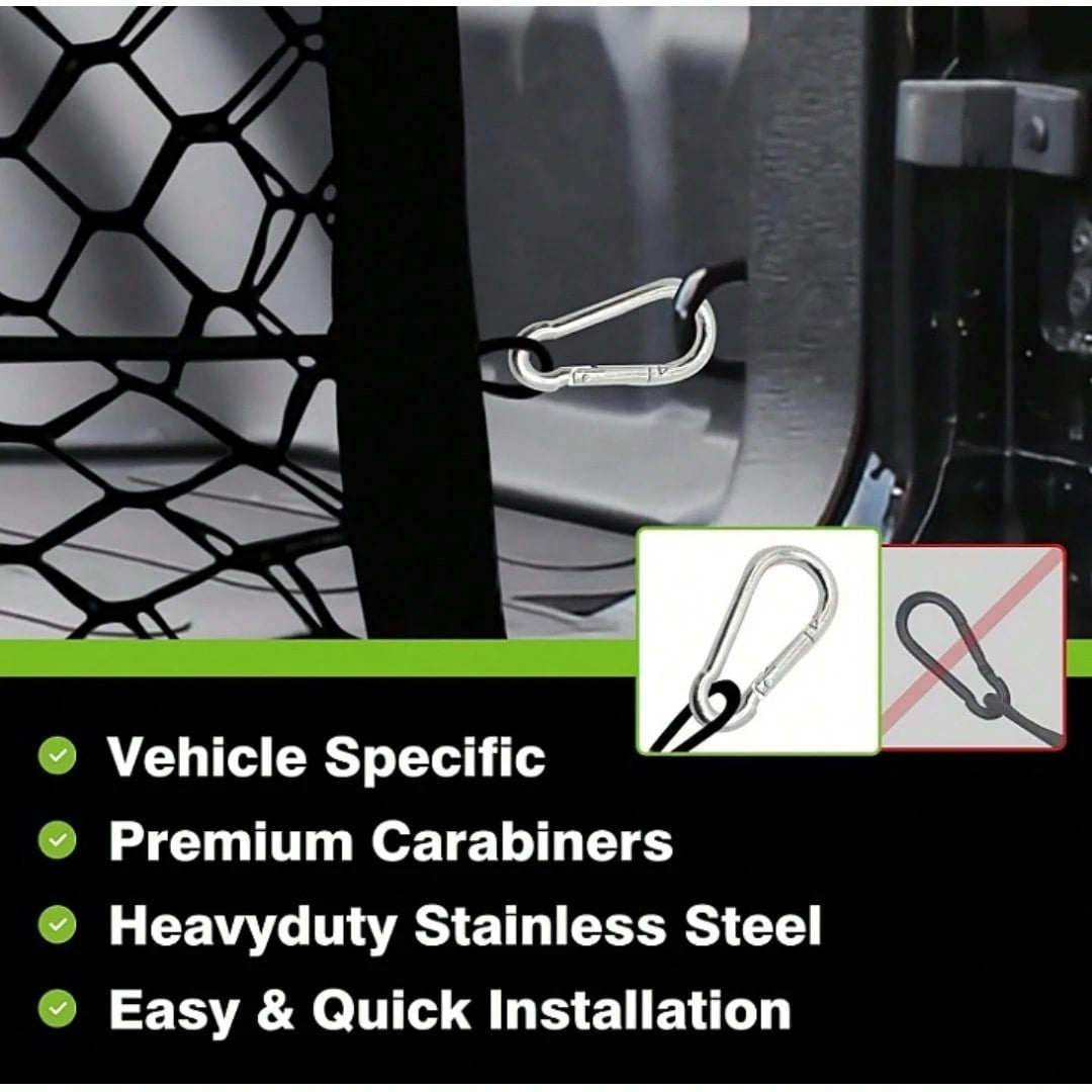 Truck Bed Organizer Net- 49"X15.7" Elastic Cargo Net With 4 Metal Hooks, Secures Gear In Trucks, SUVs, Truck Bed Storage Hold Many Items