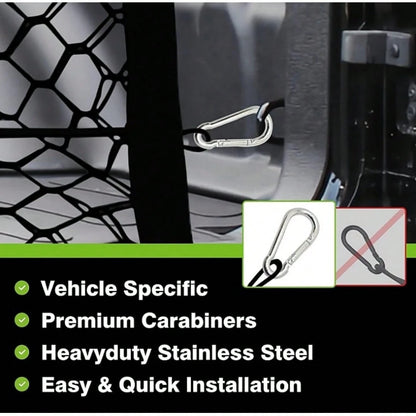 Truck Bed Organizer Net- 49"X15.7" Elastic Cargo Net With 4 Metal Hooks, Secures Gear In Trucks, SUVs, Truck Bed Storage Hold Many Items
