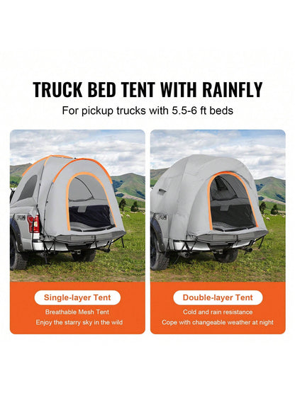 Truck Bed Tent, SUV Camping Tent, Pickup Truck Tent With Rain Layer And Carry Bag, Waterproof PU2000mm Double Layer Truck Tent For Camping, Accommodate 2-8 Person, For Camping Traveling Outdoor Activi