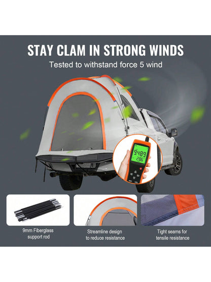 Truck Bed Tent, SUV Camping Tent, Pickup Truck Tent With Rain Layer And Carry Bag, Waterproof PU2000mm Double Layer Truck Tent For Camping, Accommodate 2-8 Person, For Camping Traveling Outdoor Activi