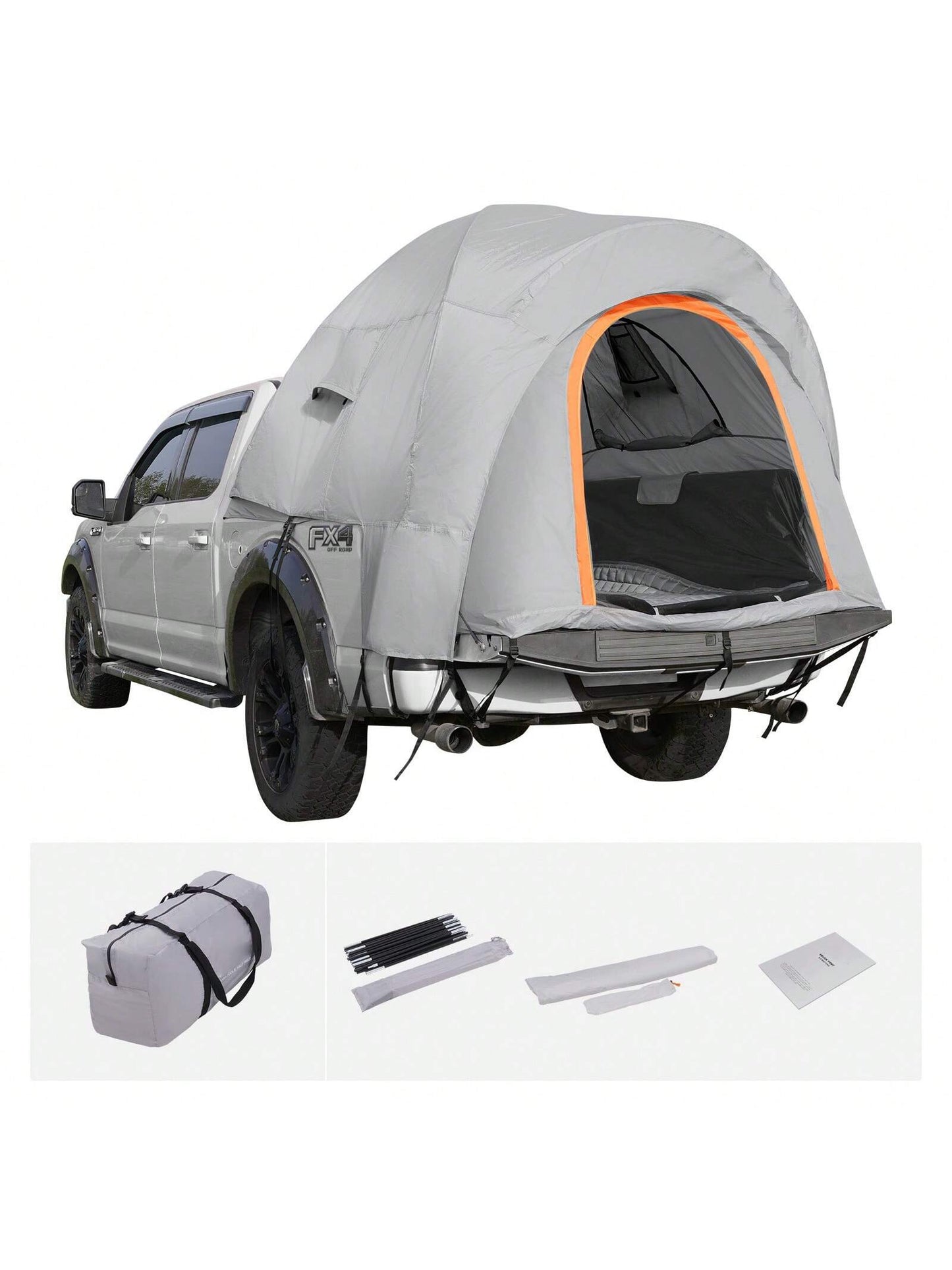 Truck Bed Tent, SUV Camping Tent, Pickup Truck Tent With Rain Layer And Carry Bag, Waterproof PU2000mm Double Layer Truck Tent For Camping, Accommodate 2-8 Person, For Camping Traveling Outdoor Activi