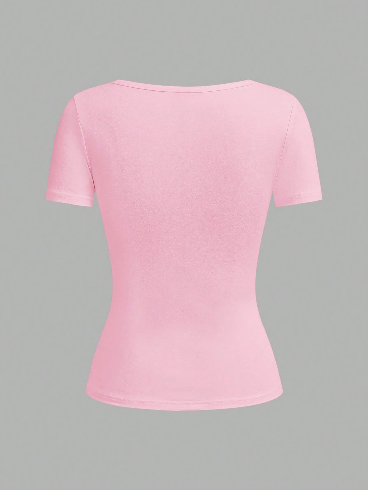 Tseoso 95% Cotton Henley Neck Short Sleeve T-Shirt, Pink