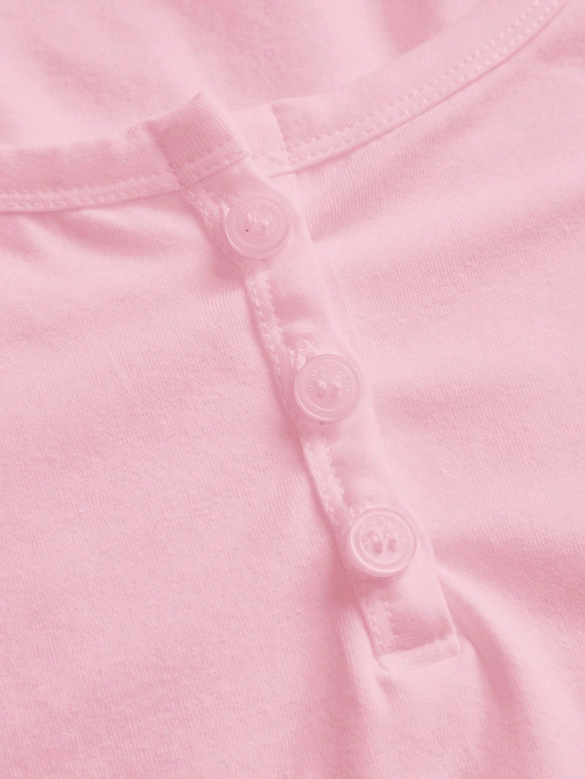 Tseoso 95% Cotton Henley Neck Short Sleeve T-Shirt, Pink