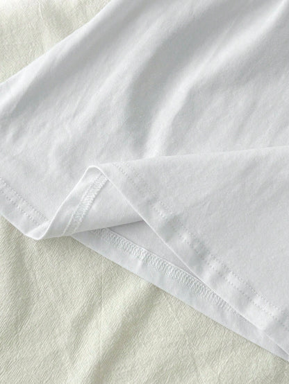 Tseoso Women's 95% Cotton White Shirt,Small V-Neck Half-Placket T-Shirt,Casual Everyday Autumn Clothes,Slim Cozy Chic Vintage Soft Girl Style Daily Wear