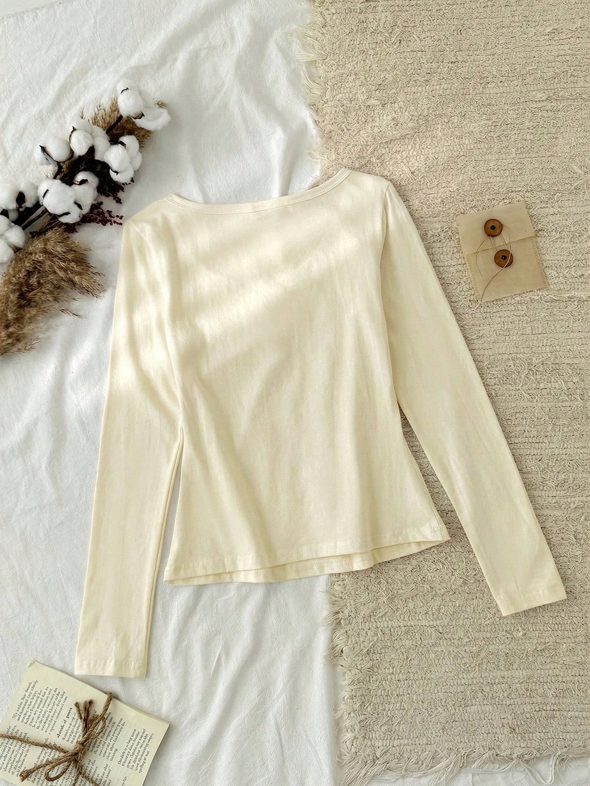 Tseoso Women's New Apricot 95% Cotton Half-Zip T-Shirt, Versatile For All Seasons Casual Wear