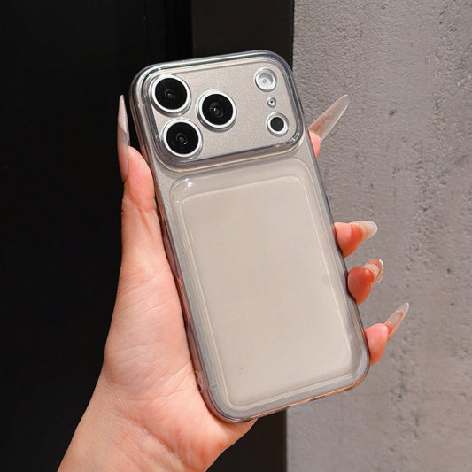 Two-Layer Large Window Clear Phone Case, Anti-Yellow Transparent Split Lens Shockproof Cover For IPhone 17 16 15 14 13 Pro Max