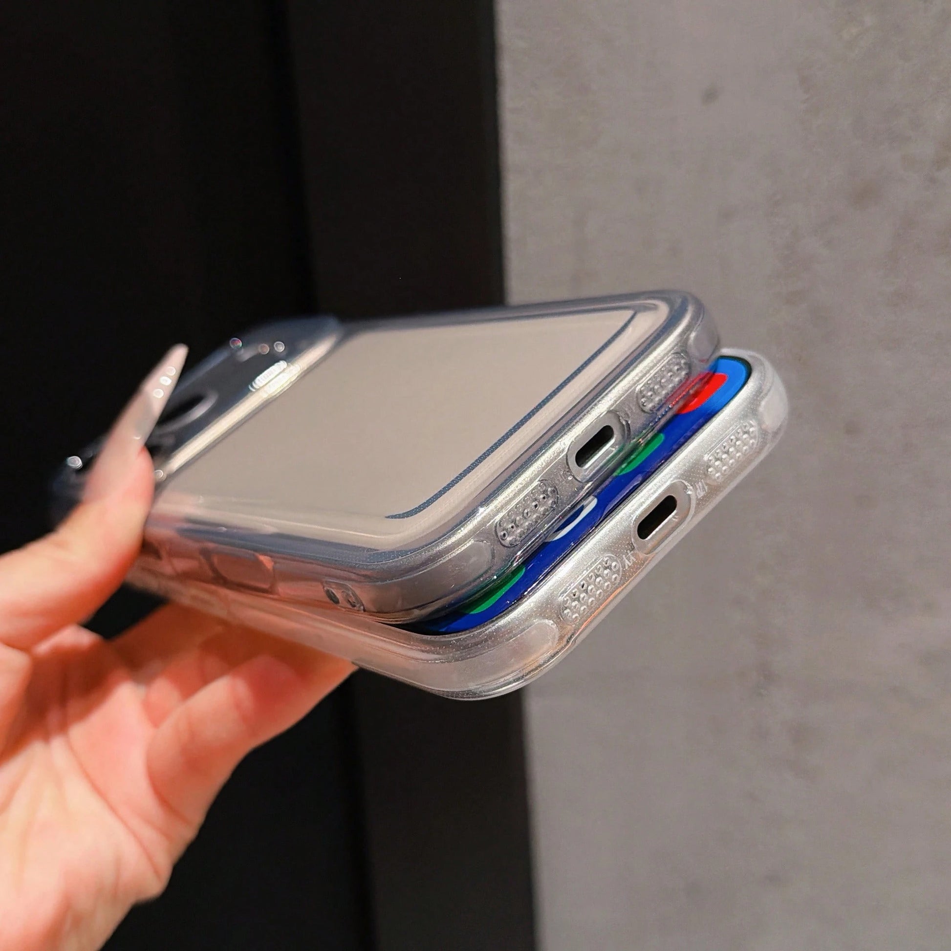 Two-Layer Large Window Clear Phone Case, Anti-Yellow Transparent Split Lens Shockproof Cover For IPhone 17 16 15 14 13 Pro Max