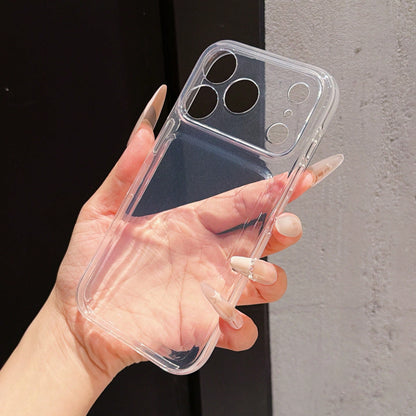 Two-Layer Large Window Clear Phone Case, Anti-Yellow Transparent Split Lens Shockproof Cover For IPhone 17 16 15 14 13 Pro Max