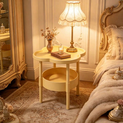 Two-Tier Modern Side Table, Four-Leaf Clover-Shaped Coffee Table, Small Bedside Table, Sofa, Bedroom, Living Room, Side Table, Snack Table
