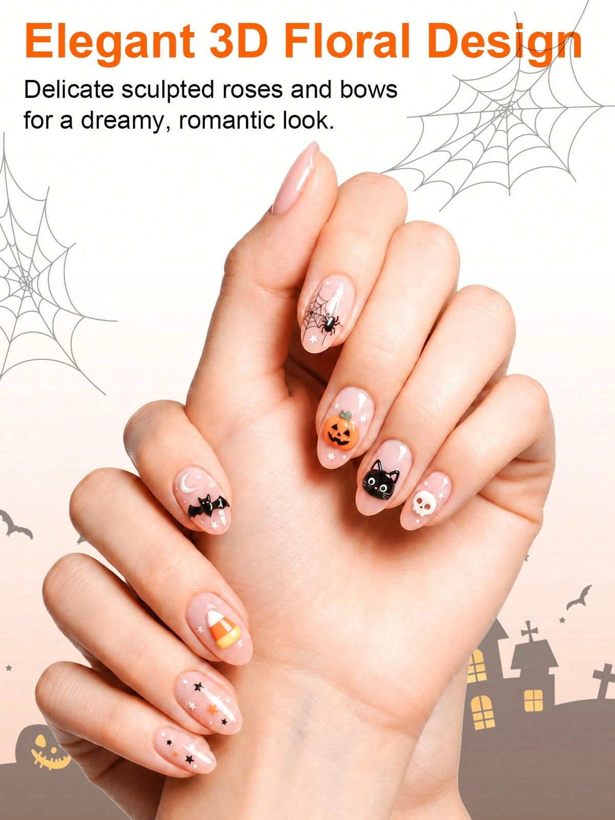 TWOING 12 Colors Halloween 3D 4D Sculpture Gel Kit With Nail Art Pen, Non-Sticky Soak Off Carving And Sculpting Gel, Firm Texture Embossed Painting Gel For Pumpkin Ghost Spider Web DIY Nail Design Sal