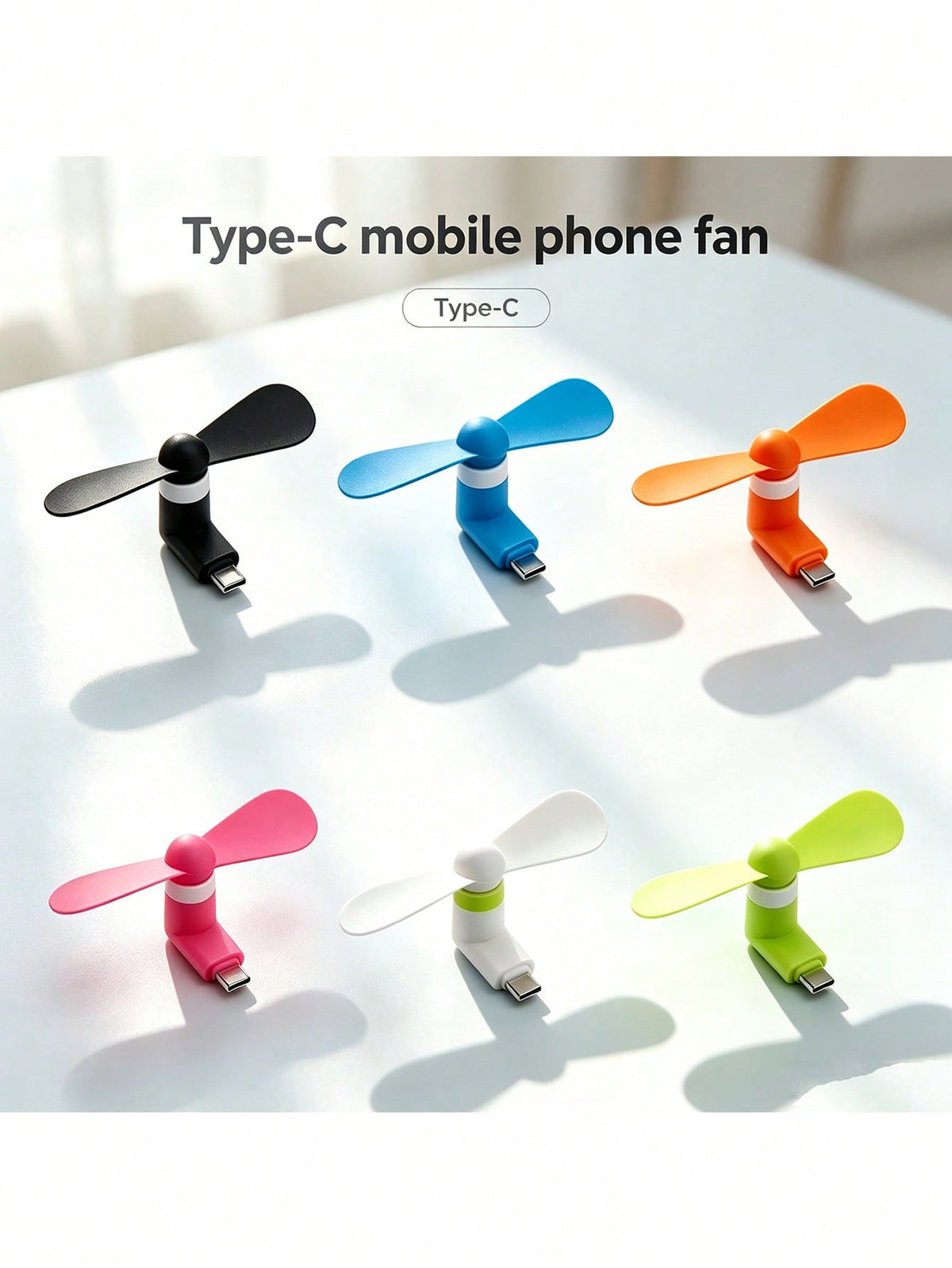 Type-C Mini Phone Fan, Portable Plug And Play USB Cooling Fan, Silent Soft Blades Pocket Travel Fan, Compact Mini Cooler Fan For Android Type-C Phones, Power Bank Laptop Summer Outdoor Camping Hiking