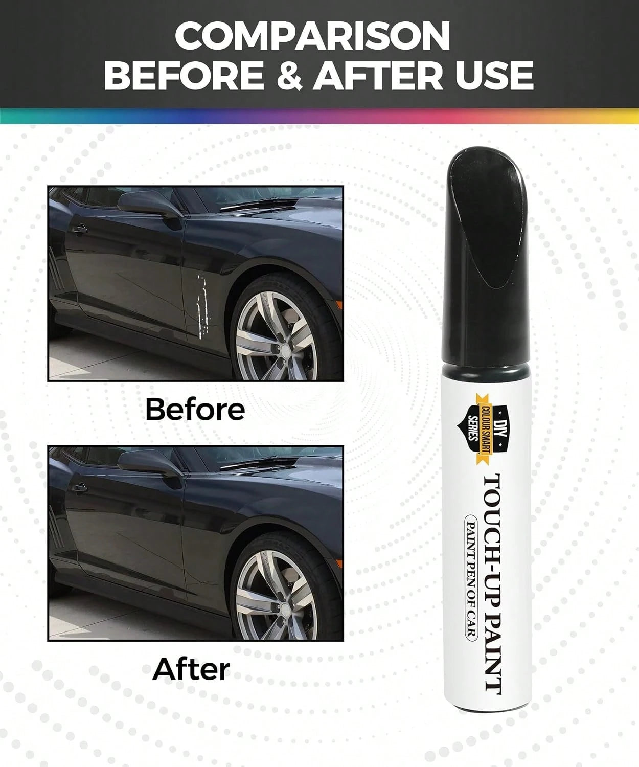 UBOG Car Paint Scratch Repair,Touch Up Paint For Cars,Touch Up Paint Pen,Car Accessories Car Scratch Repair,Car Touch Up Paint,Car Scratch Remover Pen,Car Paint Pen For Erase Car Scratches (Black)