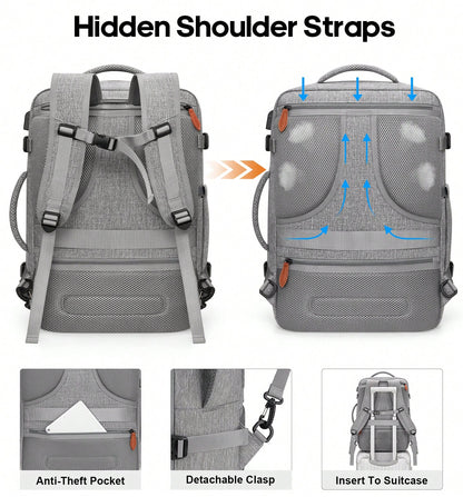 UKEIN 5PCS Travel Backpack Carry On Backpack 42L Flight Approved, Expandable Laptop Backpack With Packing Cubes & Shoe Pocket, Water Resistant Luggage Backpack For Men Women, TSA Approved, Large Backp