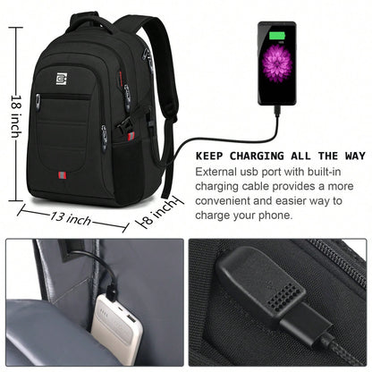 UKEIN Bagsure Travel Laptop Backpack, Business Water Resistant Laptop Backpack With USB Charging Port, College Bag For Men & Women