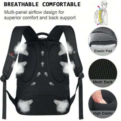 UKEIN Bagsure Travel Laptop Backpack, Business Water Resistant Laptop Backpack With USB Charging Port, College Bag For Men & Women