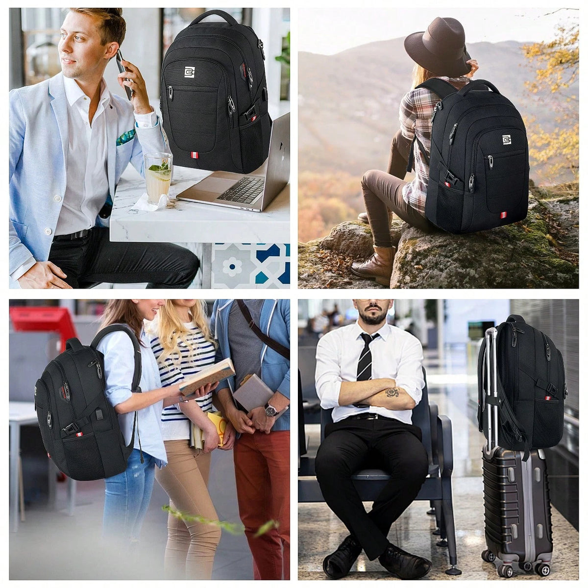 UKEIN Bagsure Travel Laptop Backpack, Business Water Resistant Laptop Backpack With USB Charging Port, College Bag For Men & Women