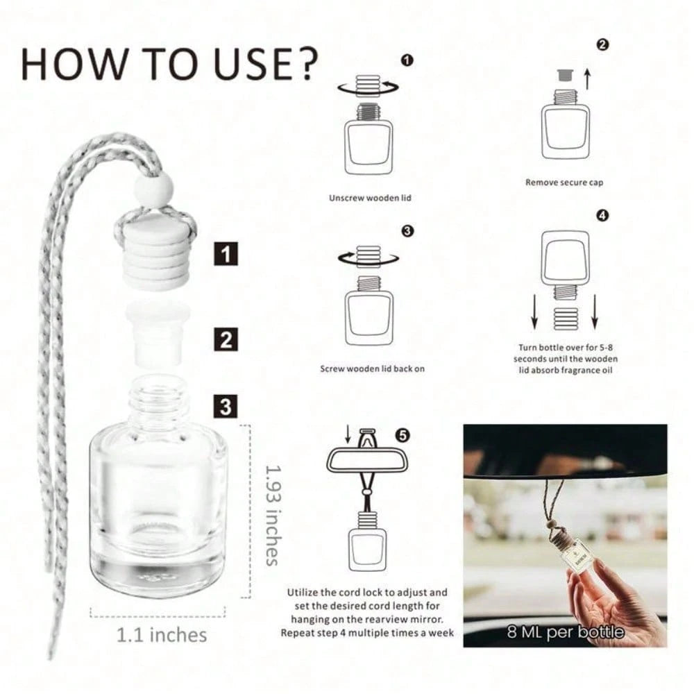 Ultimate 3PCS Hanging Car Air Freshener Diffuser Bottles, Powerful Odor Eliminator For Car & Small Spaces, Provides 60+ Days Of Continuous Fresh Air