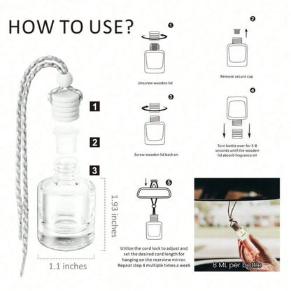Ultimate 3PCS Hanging Car Air Freshener Diffuser Bottles, Powerful Odor Eliminator For Car & Small Spaces, Provides 60+ Days Of Continuous Fresh Air