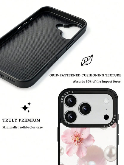 UMBAUTY 1pc Pink Cherry Blossom Pattern Design, Phone 17 Pro Max Phone Case, Compatible With Phone 16 Pro Max, 15 Pro Max, 14 Pro Max, Korean-Style High-End Fashionable And Interesting Phone Case, Com