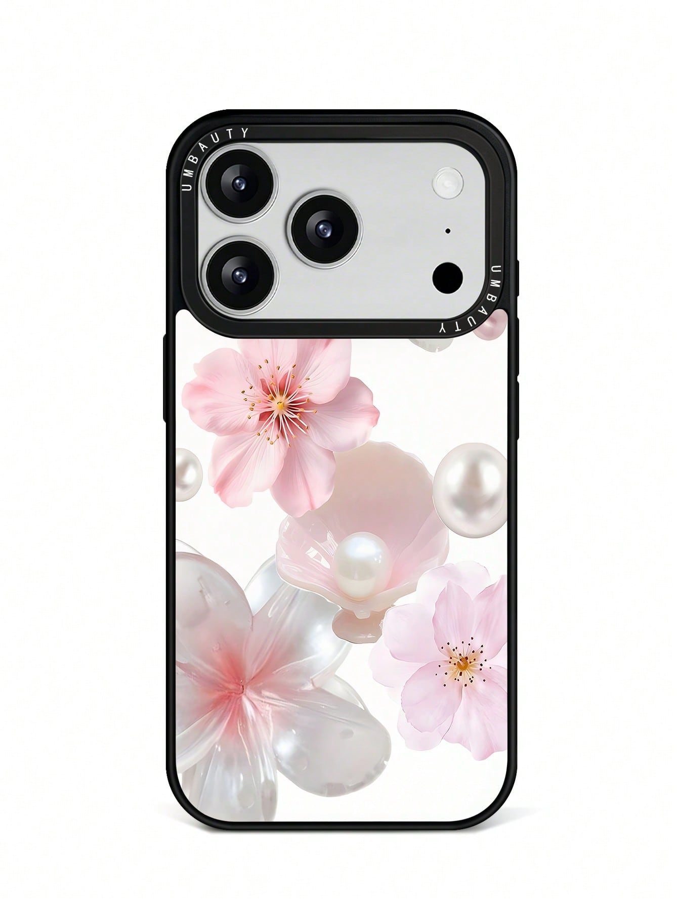 UMBAUTY 1pc Pink Cherry Blossom Pattern Design, Phone 17 Pro Max Phone Case, Compatible With Phone 16 Pro Max, 15 Pro Max, 14 Pro Max, Korean-Style High-End Fashionable And Interesting Phone Case, Com