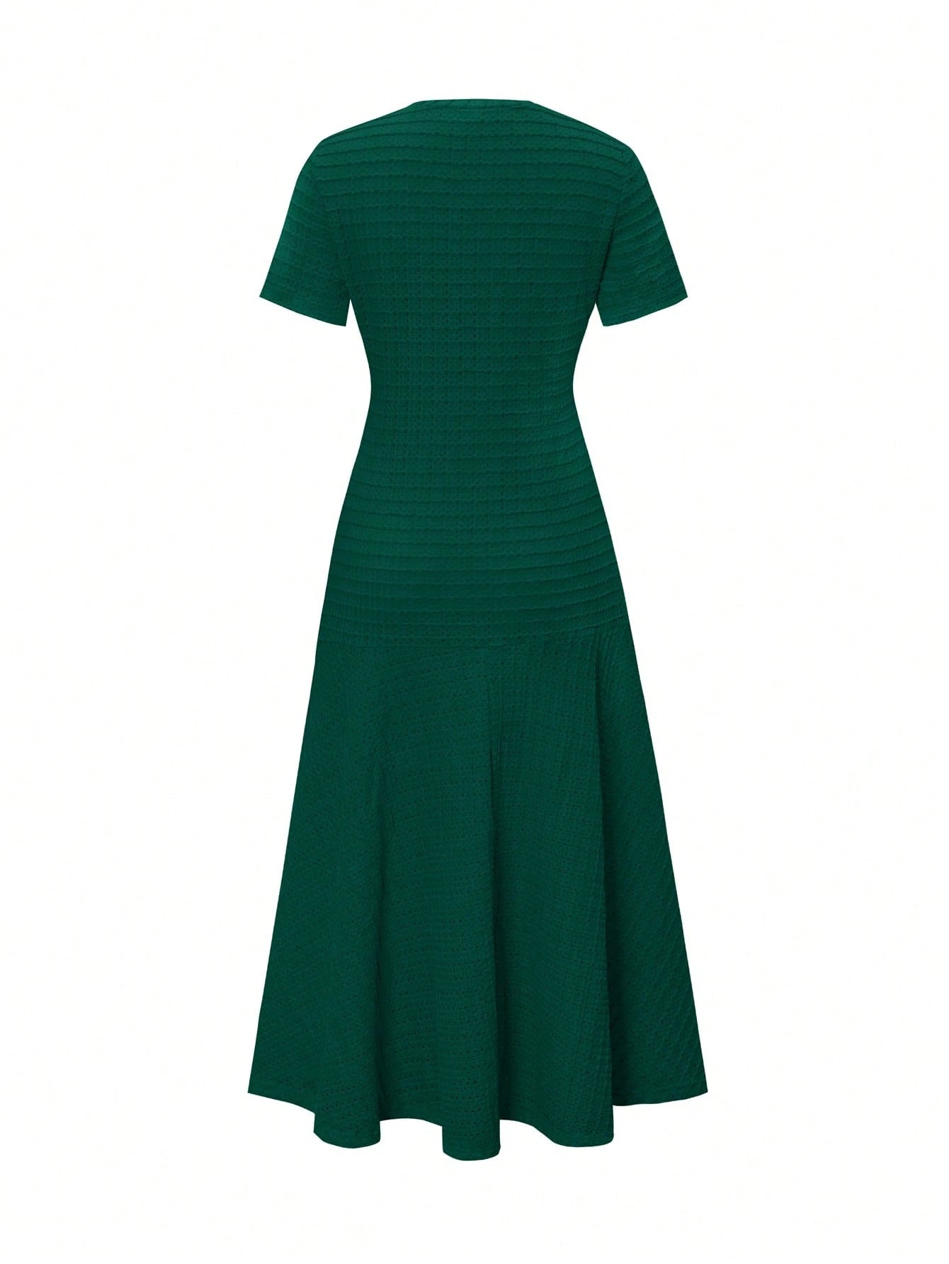 Unadoll Women Fall Dark Green Tweed Mermaid Midi Dress,Short Sleeve Button Bodycon Dress For Back To School Birthday Date Night Elegant Summer
