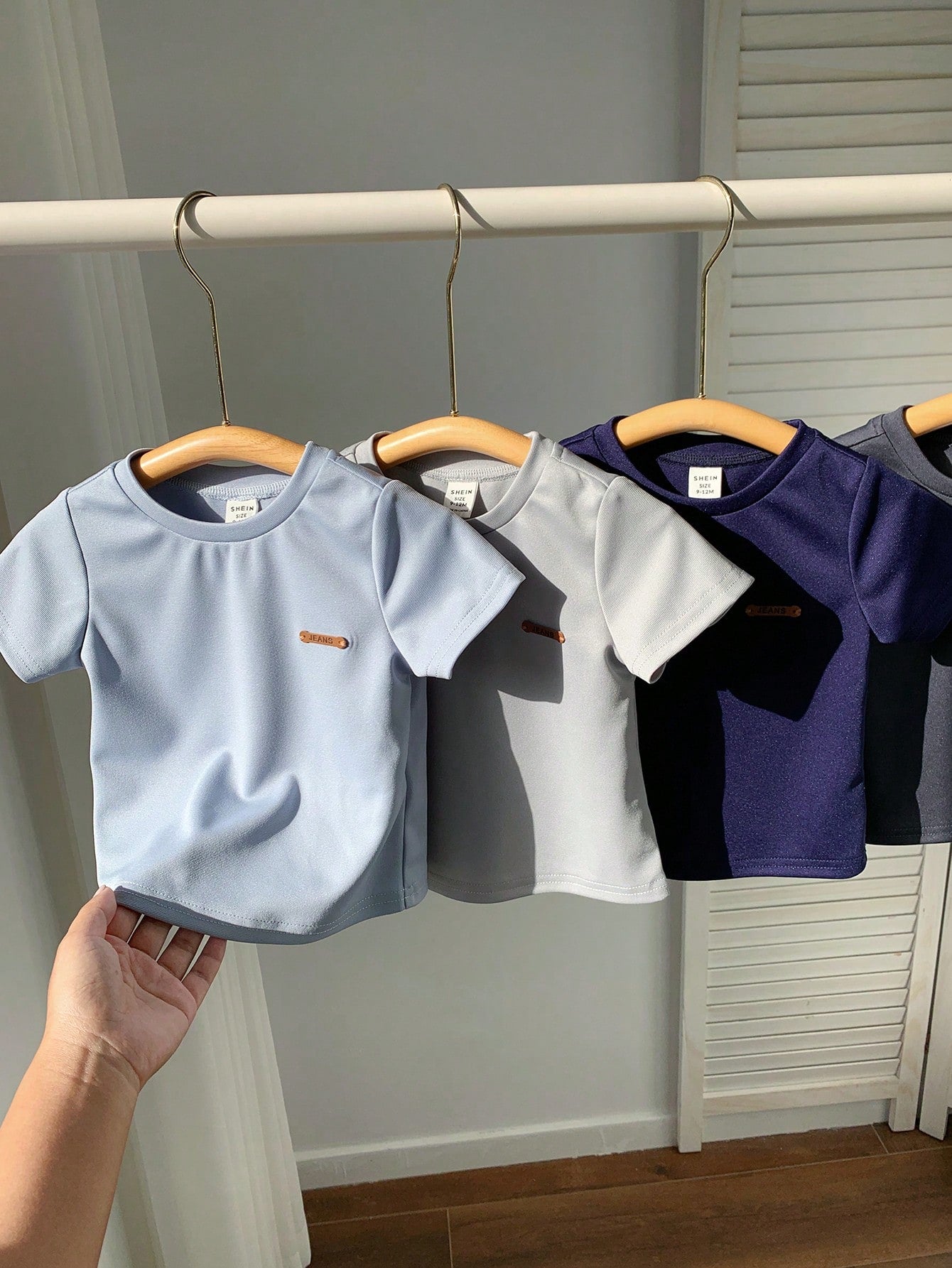 Unisex Baby Boy/Girl Baby Boy 4pcs 100% Cotton Spring/Summer Casual Versatile Solid Color Short Sleeve T-Shirt Knit Top Set, Baby Boy Clothes, Tops, Squishy
