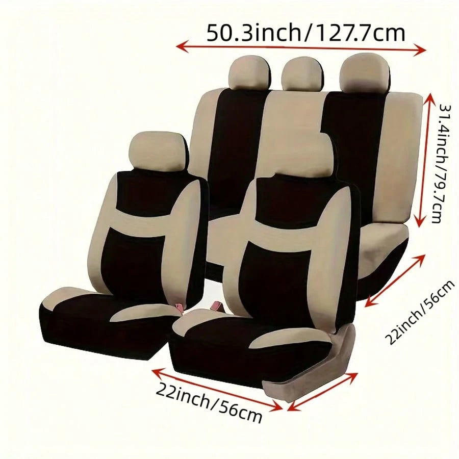 Unisex Car Seat Covers, 5-Seat Full Coverage, Protects Seats, Easy To Install, Breathable Fabric, Suitable For Most Car Models On The Market, All-Season Design.
