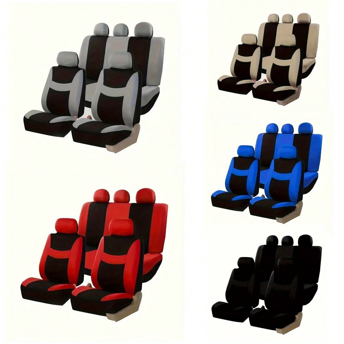 Unisex Car Seat Covers, 5-Seat Full Coverage, Protects Seats, Easy To Install, Breathable Fabric, Suitable For Most Car Models On The Market, All-Season Design.