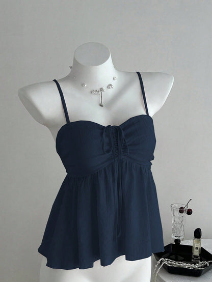 Unity Ladies' Cute Solid Color Ruffle Fabric Camisole, Summer Clothes For University