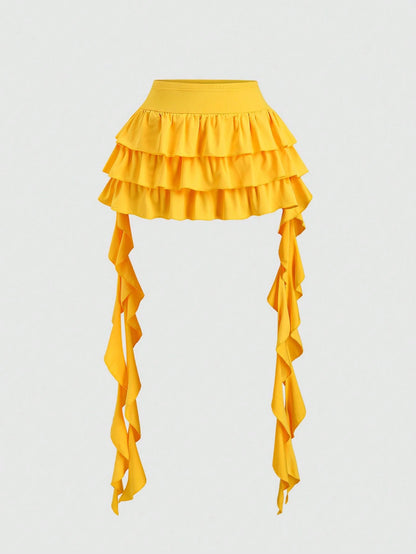 Unity Streetwear Women's Ruffle Decor Cake Skirt, Summer,Vacation Outfits Women,Beach Outfits,Afro Fashion