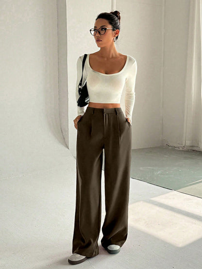 Unity Women's Premium High-Waist Elegant Slimming Wide Leg Pants Fall Cloth For Women