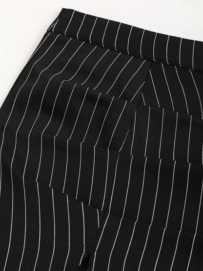 Unity Women's Striped High Waist Fitted Mini Skirt, Sexy Cutout Casual Clubwear Flared Pleated A-Line Skirt, Versatile For Summer