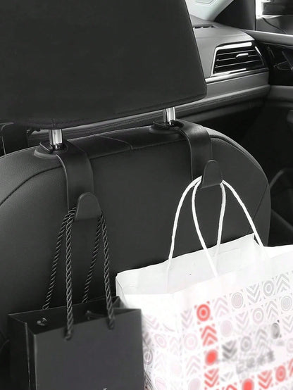 Universal Car Headrest Hooks, Heavy Duty Car Back Seat Hanging Storage Hooks, Multifunctional Auto Headrest Hanger Organizer For Grocery Bags, Purses, Handbags, Clothes, Vehicle Interior Accessories