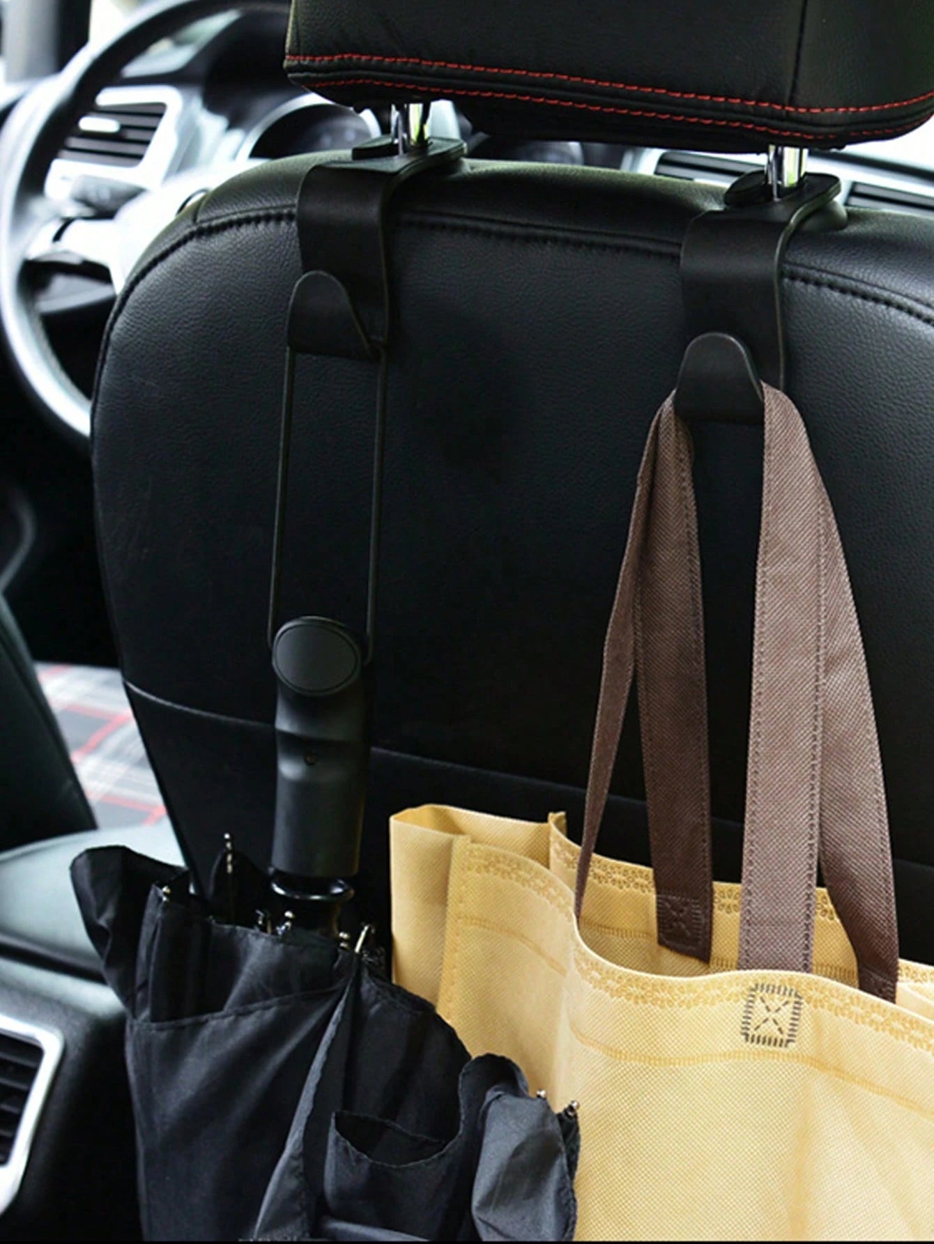 Universal Car Headrest Hooks, Heavy Duty Car Back Seat Hanging Storage Hooks, Multifunctional Auto Headrest Hanger Organizer For Grocery Bags, Purses, Handbags, Clothes, Vehicle Interior Accessories