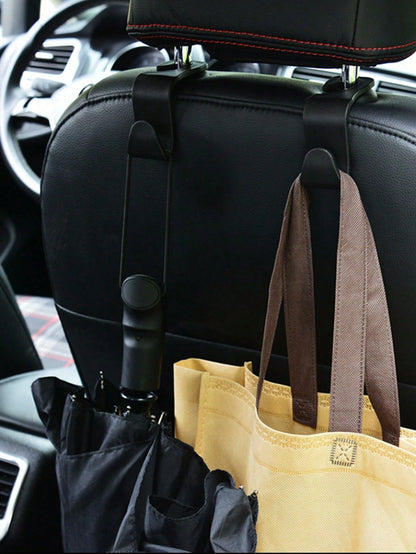 Universal Car Headrest Hooks, Heavy Duty Car Back Seat Hanging Storage Hooks, Multifunctional Auto Headrest Hanger Organizer For Grocery Bags, Purses, Handbags, Clothes, Vehicle Interior Accessories