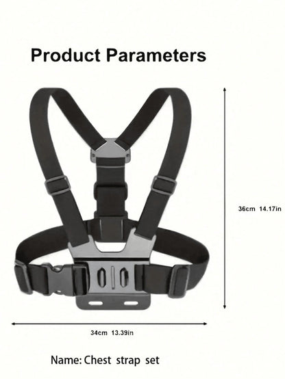 Universal Chest Mount Phone Holder, Adjustable Chest Mount Bracket, Action Camera Kit, Head Strap/Chest Strap Mount, Suitable For Outdoor Live Streaming, Fishing, Shooting, Cycling, Skiing And Other O