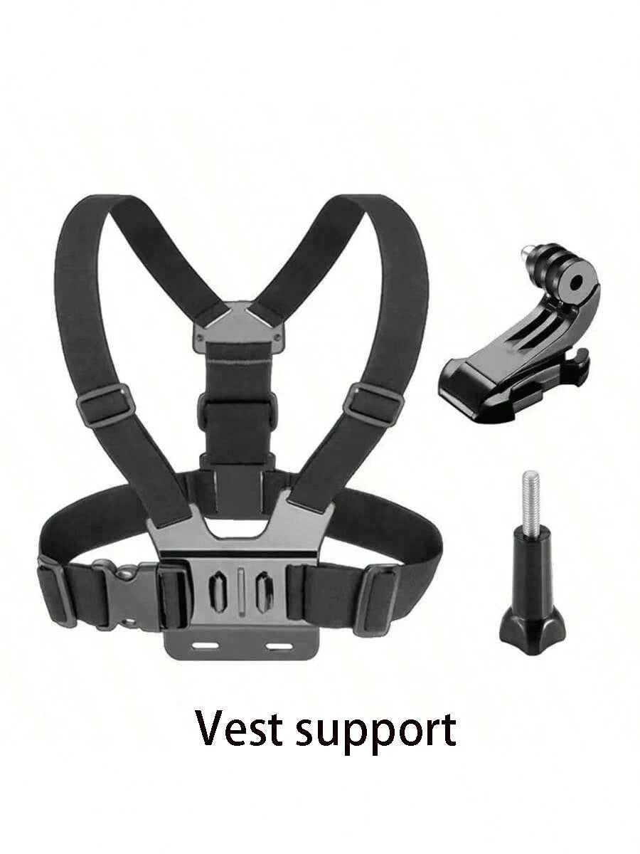 Universal Chest Mount Phone Holder, Adjustable Chest Mount Bracket, Action Camera Kit, Head Strap/Chest Strap Mount, Suitable For Outdoor Live Streaming, Fishing, Shooting, Cycling, Skiing And Other O