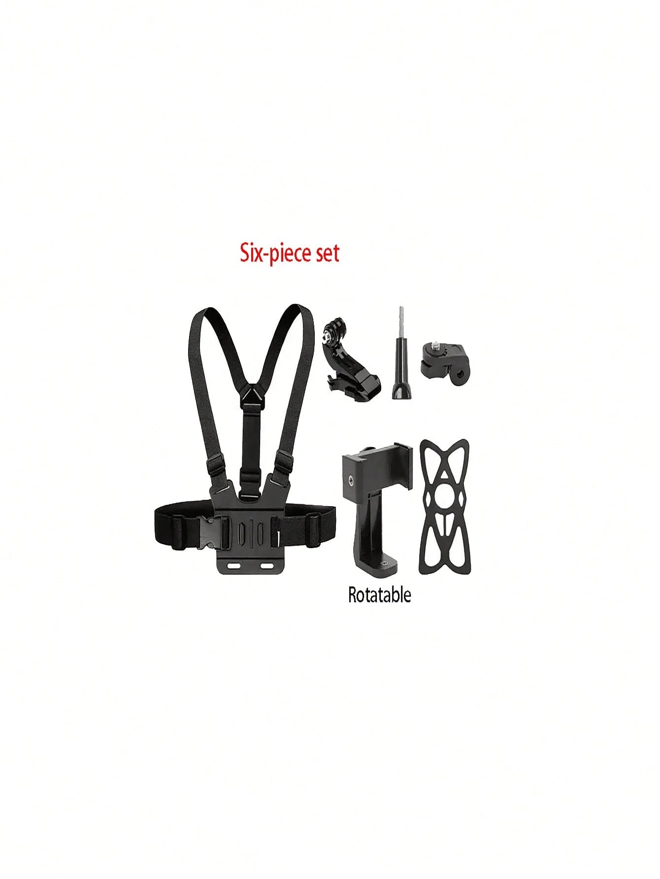 Universal Chest Mount Phone Holder, Adjustable Chest Mount Bracket, Action Camera Kit, Head Strap/Chest Strap Mount, Suitable For Outdoor Live Streaming, Fishing, Shooting, Cycling, Skiing And Other O
