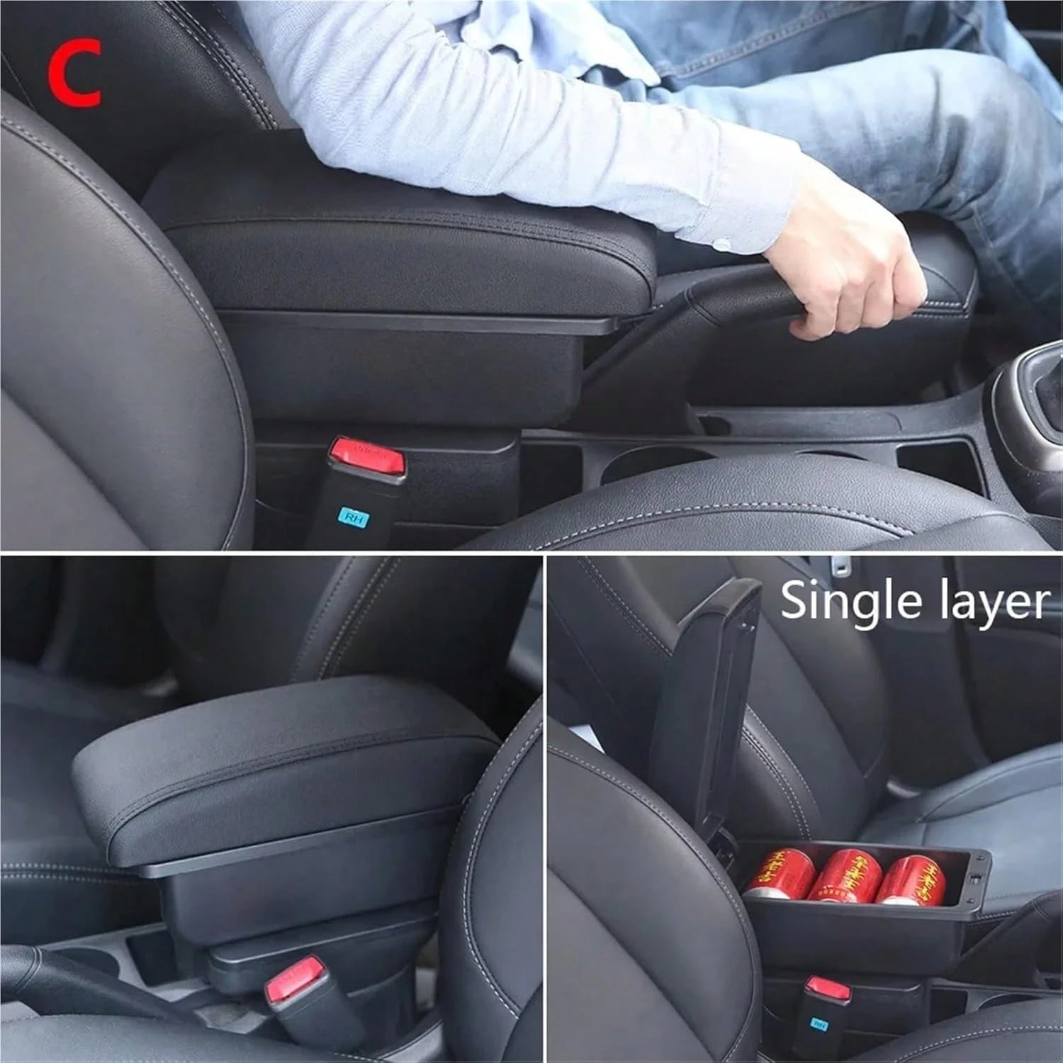 Universal Model Armrest Box Car Storage Box Support Arm Interior Retrofit Parts