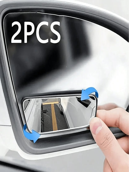 Universal Oval Blind Spot Mirror, Flat Wide Angle Adjustable Side Rearview Mirror, 360° Wide Angle Convex Mirror, Portable Blind Spot Rearview Parking Mirror, Adjustable Angle, Detachable Rearview Mir
