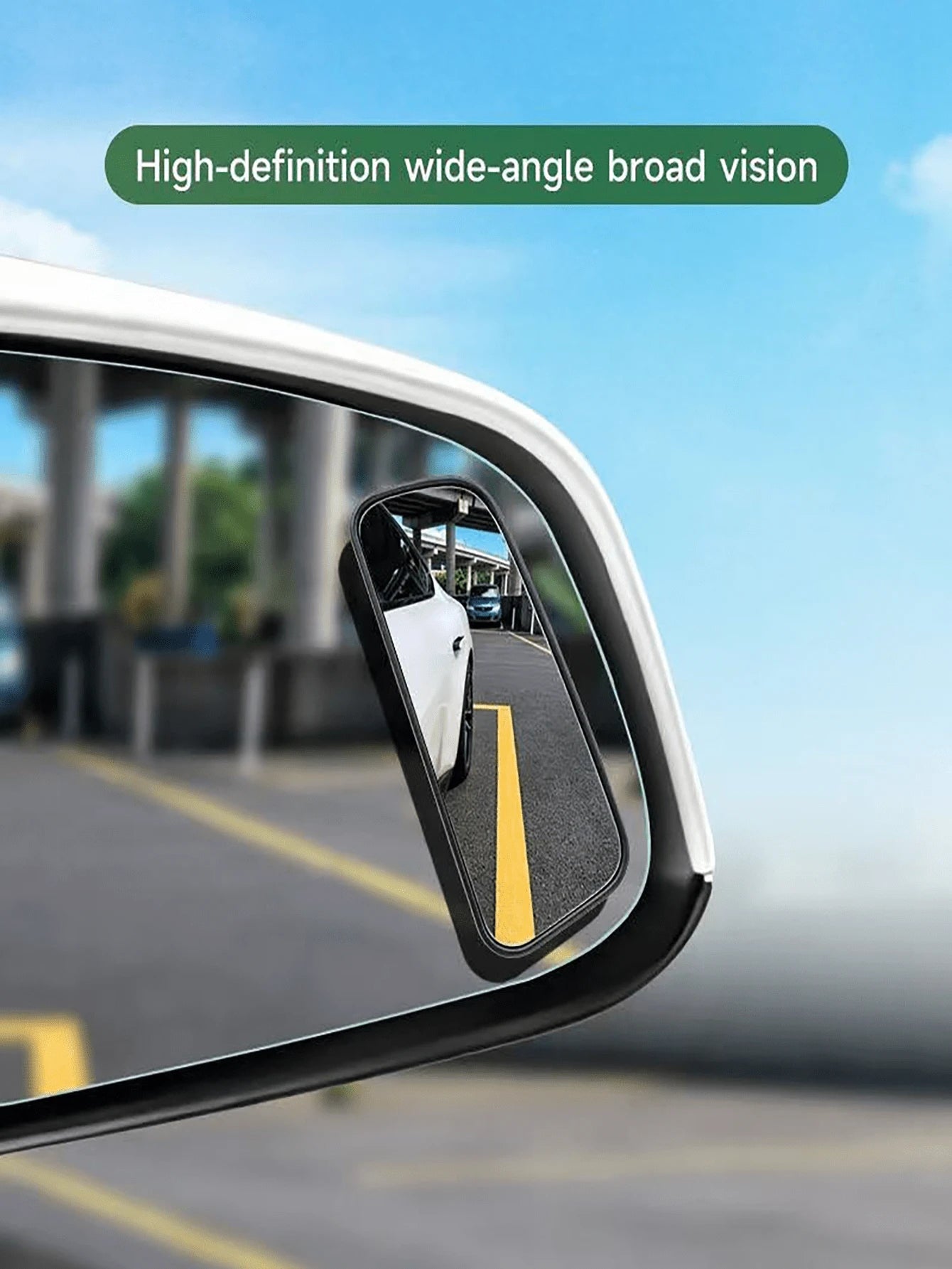 Universal Oval Blind Spot Mirror, Flat Wide Angle Adjustable Side Rearview Mirror, 360° Wide Angle Convex Mirror, Portable Blind Spot Rearview Parking Mirror, Adjustable Angle, Detachable Rearview Mir