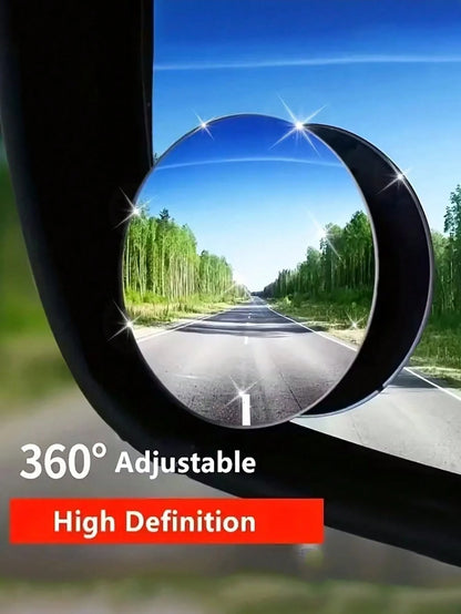 Universal Oval Blind Spot Mirror, Flat Wide Angle Adjustable Side Rearview Mirror, 360° Wide Angle Convex Mirror, Portable Blind Spot Rearview Parking Mirror, Adjustable Angle, Detachable Rearview Mir