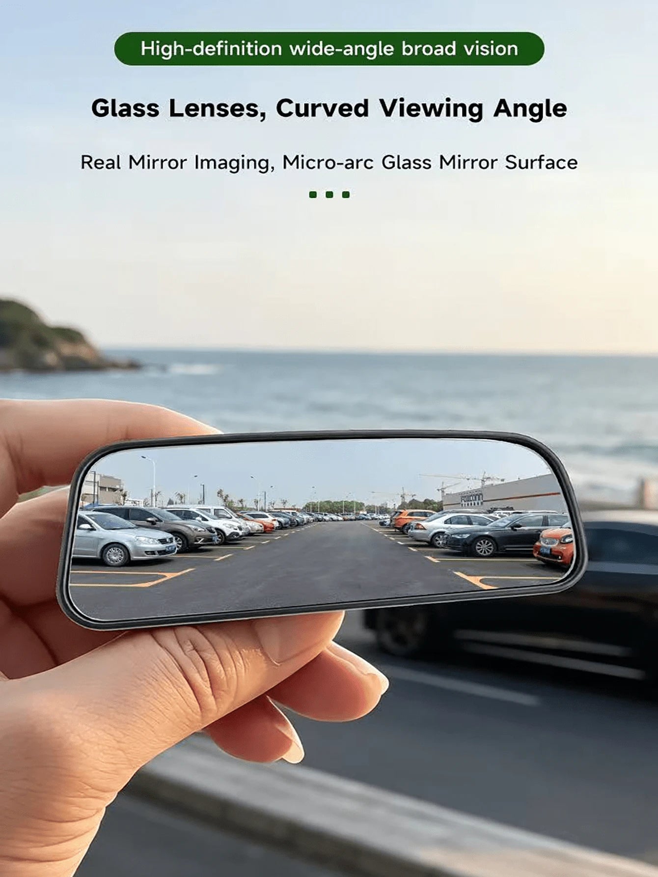Universal Oval Blind Spot Mirror, Flat Wide Angle Adjustable Side Rearview Mirror, 360° Wide Angle Convex Mirror, Portable Blind Spot Rearview Parking Mirror, Adjustable Angle, Detachable Rearview Mir