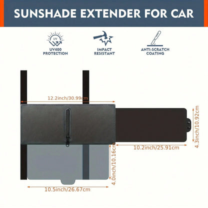 Upgraded UV400 Anti-Glare Car Sunshades Polarized Sun Visor For Car With Zipper Slider-PC Lens And Side Sunshade, UV-Filtering/ Protection For Driving