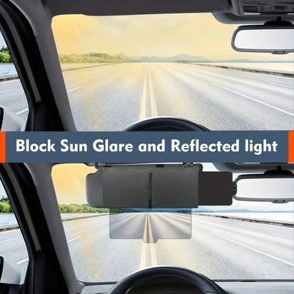 Upgraded UV400 Anti-Glare Car Sunshades Polarized Sun Visor For Car With Zipper Slider-PC Lens And Side Sunshade, UV-Filtering/ Protection For Driving